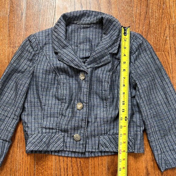 Vintage Jack Feit Jacket Womens Size Medium 1940s 1950s Plaid Cropped Blazer - Picture 9 of 12